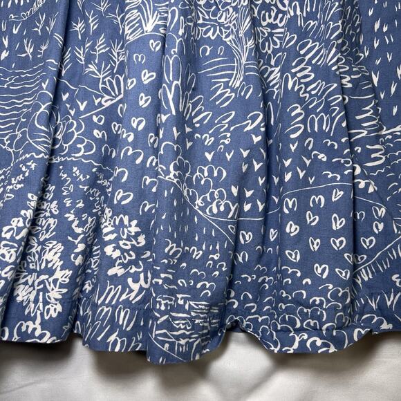 Boden Skirt Size 4R Blue White Floral A-Line Short Lined Pull-On Cotton Casual - Picture 10 of 11